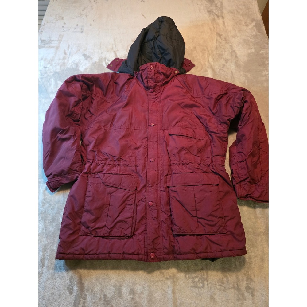 Cabela's Gore-Tex Thinsulate Parka Jacket Men XL Burgundy Hooded Winter Coat